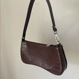 trendy brown snake pattern purse